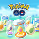 Pokemon Go's eggs hatching in incubators, with the Pokemon Go logo.